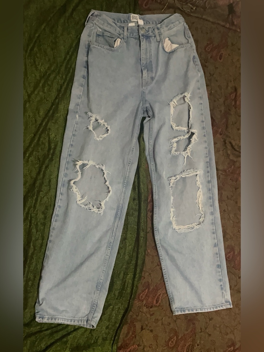 BDG Light Blue High-Rise Distressed Jeans